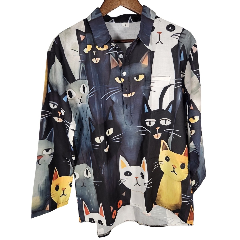 CAT‎ SHIRT Button Up Long Sleeve Mens Size Large